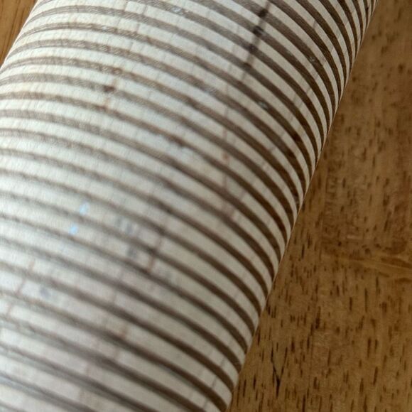 Lefse Wood Rolling Pin Grooved Corrugated Red Handle for Scandinavian Flatbread - Picture 9 of 12